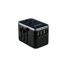 VERBATIM Travel Adapter UTA-04 PD61W / QC / 3xUSB / 2xType-C
