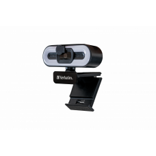 VERBATIM WEBCAM FULL HD 1080P AUTOFOCUS MICROPHONE & LIGHT